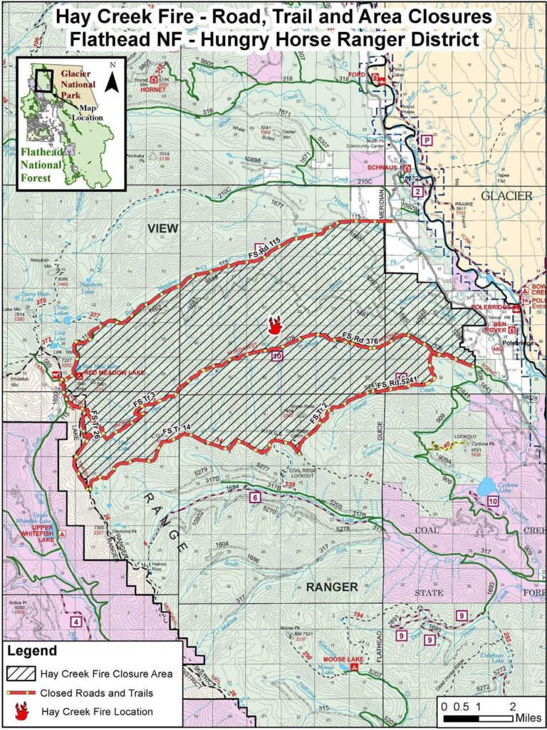 July 22, 2021 Hay Creek Fire Closure Map D07113S21