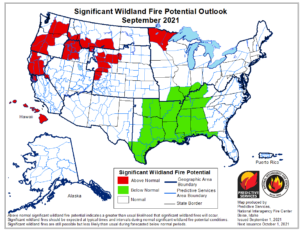 September 2021 Significant Wildland Fire Potential Outlook