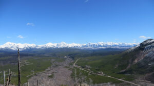 Camas Road in Glacier NP as seen from Glacier View Mtn, April 16, 2017 - W. K. Walker