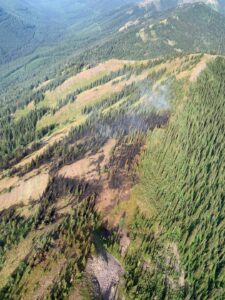 Coal Ridge Fire burn scar below old Coal Ridge Lookout site, August 24, 2022
