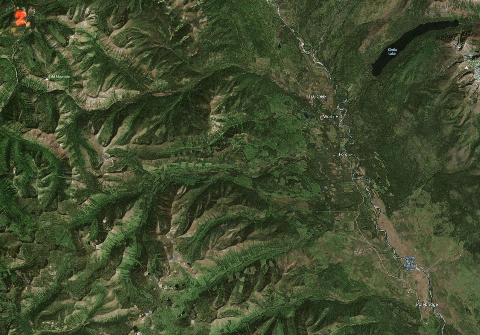 Weasel Fire Location, 1 Aug 22