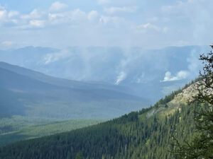 Weasel Fire on August 5, 2022, by Leif Haugen, Thoma Lookout