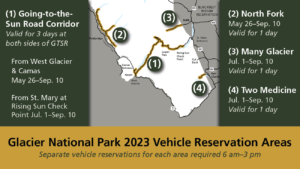 Glacier NP Vehicle Reservation Areas 2023