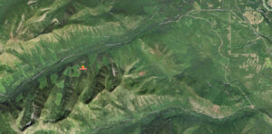 Red Meadow Fire location, July 19, 2023