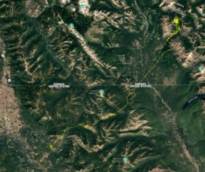 Individual mule deer migration route (HD 101), May 7 - May 22, 2025 - Montana FWP